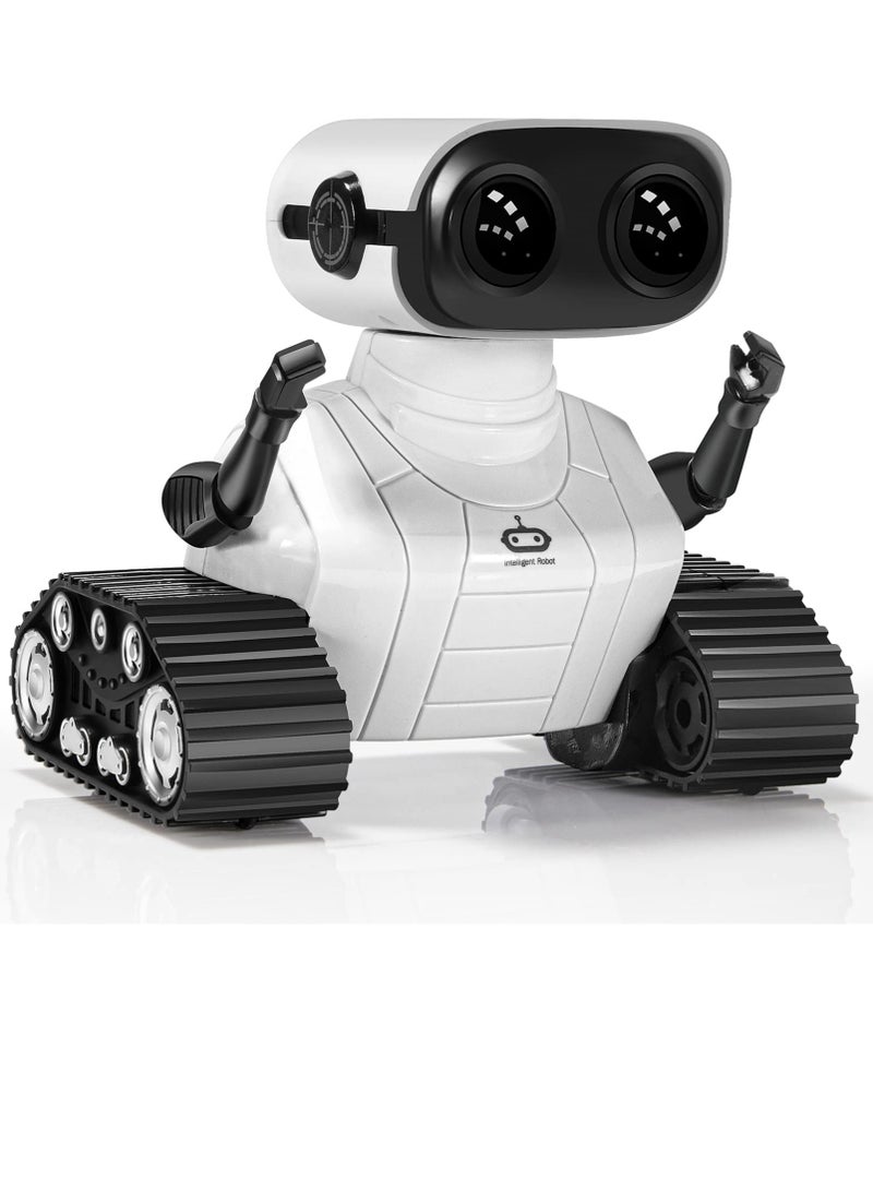 Robot Toys, Rechargeable RC Robot for Boys and Girls, Remote Control Toy with Music and LED Eyes, Gift for Children Age 3 Years and Up