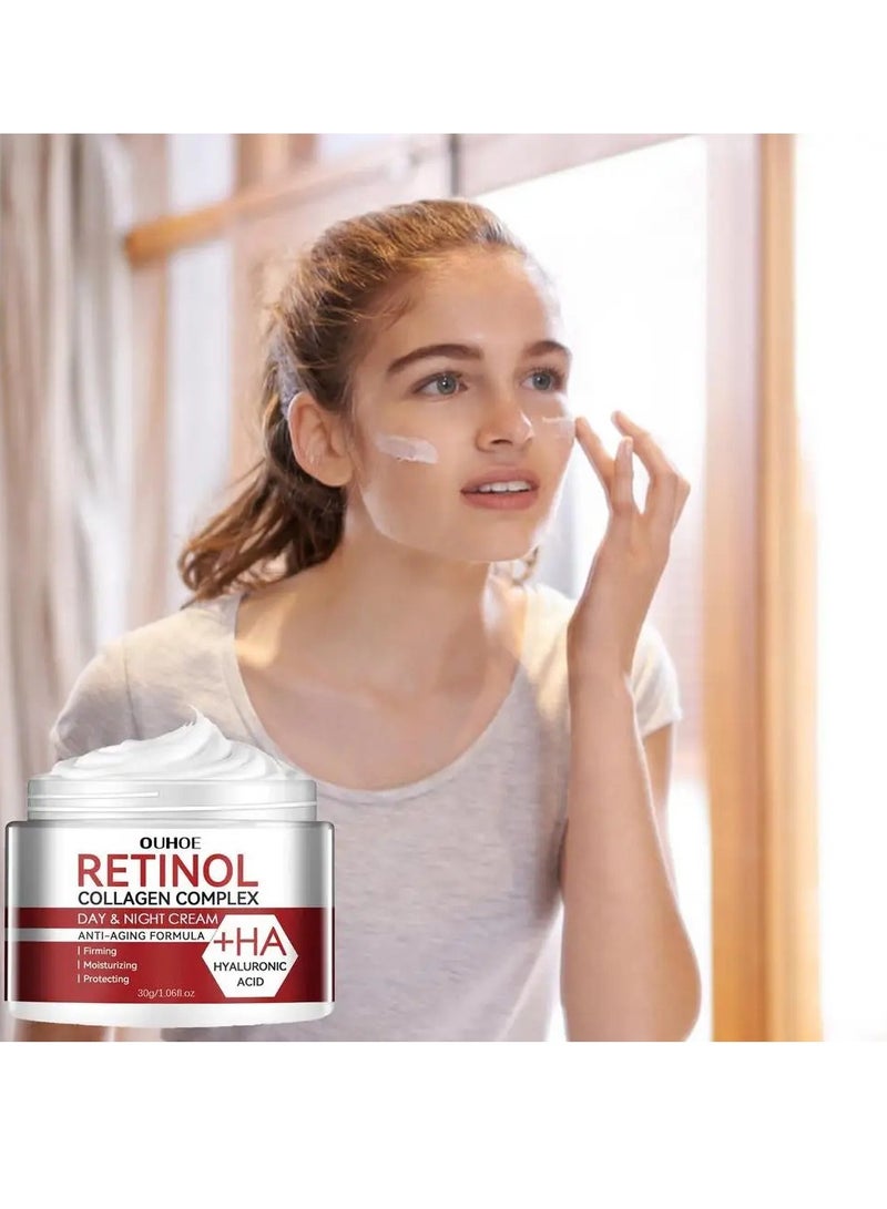 Instant Retinol Face Cream, Anti Aging Wrinkle Removal Skin Firming Cream, Hydrating And Moisturizing Collagen Boost Revitalizing Face Lotion For Brightening, Whitening And Tightening Of Skin