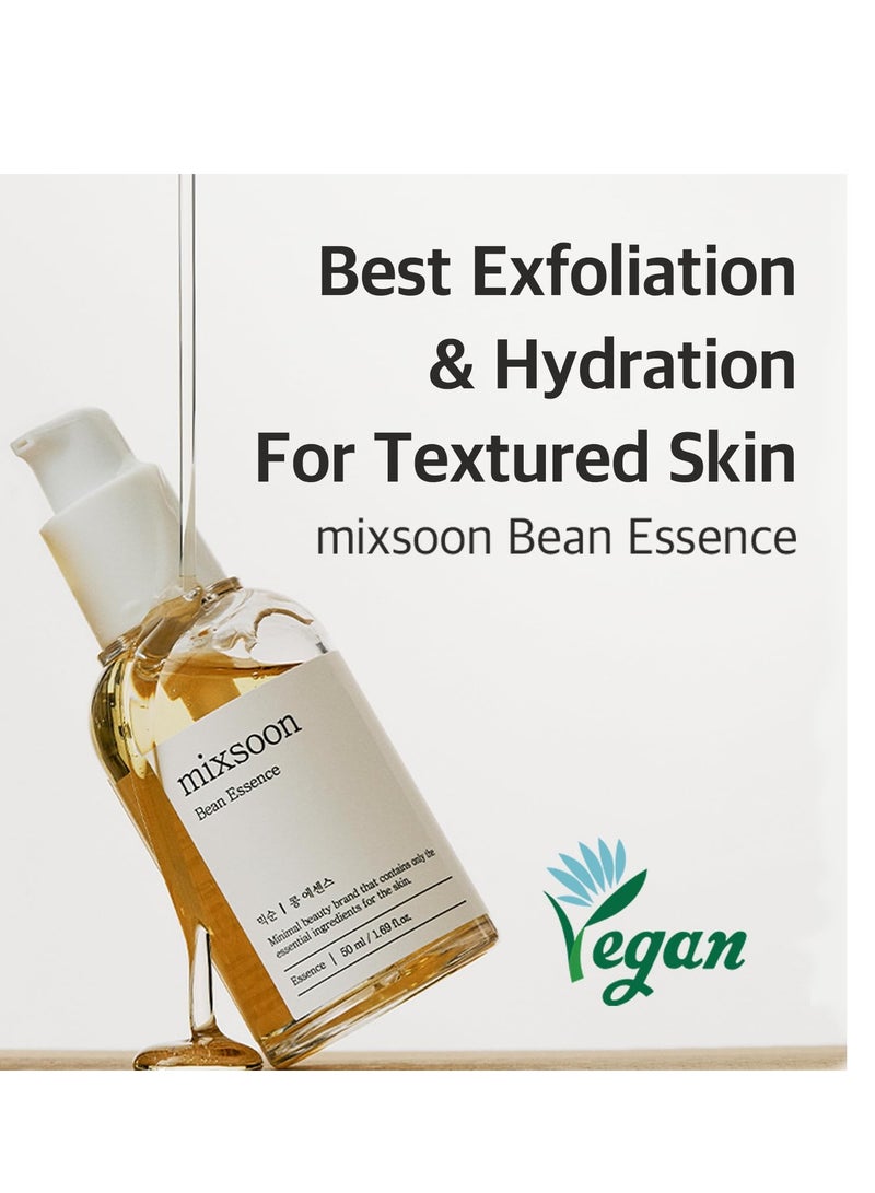 mixsoon Bean Essence, Vegansnail, Exfoliating Essence for face, Hydrating Korean Skin Care,Glassskin 1.69 fl.oz/50ml