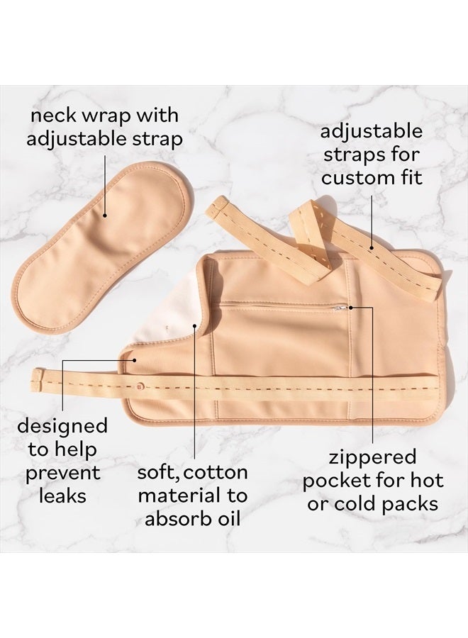 16oz Castor Oil w/Wraps | Reusable Organic Castor Oil Pack | Adjustable Elastic Straps Cotton Durable Easy to Use