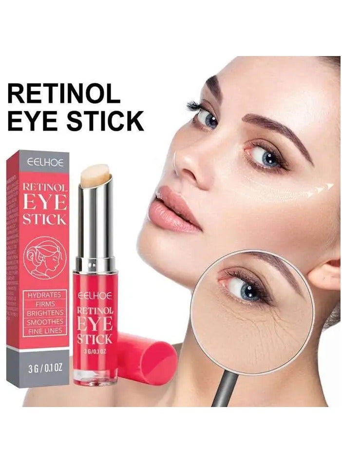Retinol Eye Stick, Brightening Anti Aging Under Eye Cream, Eye Moisturizing Hydration Nourishing Eyes Serum, Vegan Ingredients Brightening Eye Balm For Reducing Fine Lines And Dark Circles