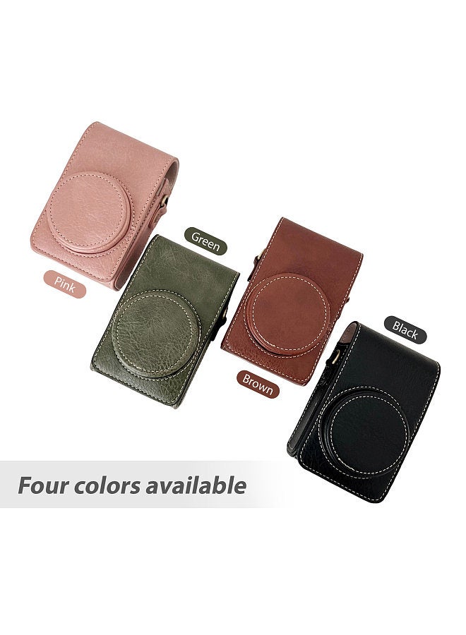 Digital Camera Protective Case PU Leather Camera Storage Bag with Removable Shoulder Strap Compatible with RICOH GR2/GR3/GR3X Canon G7X2/G7X3 Sony RX100/ZV1/LX10/SX740/ZR1000/CCD