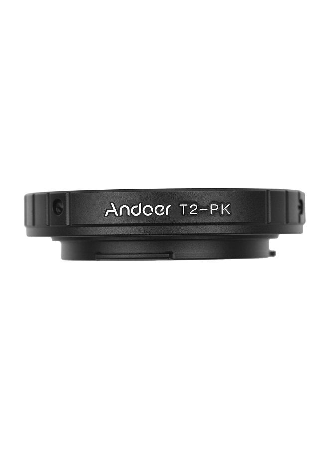 T2-PK Metal Lens Mount Adapter Ring T/T2 Mount Lens Adapter Replacement for Pentax K-70/K-50/K-30/K-500/K-1/K-3/K-3 II/K-5 IIs/K-5 II/K-5/K-7 K-Mount Cameras