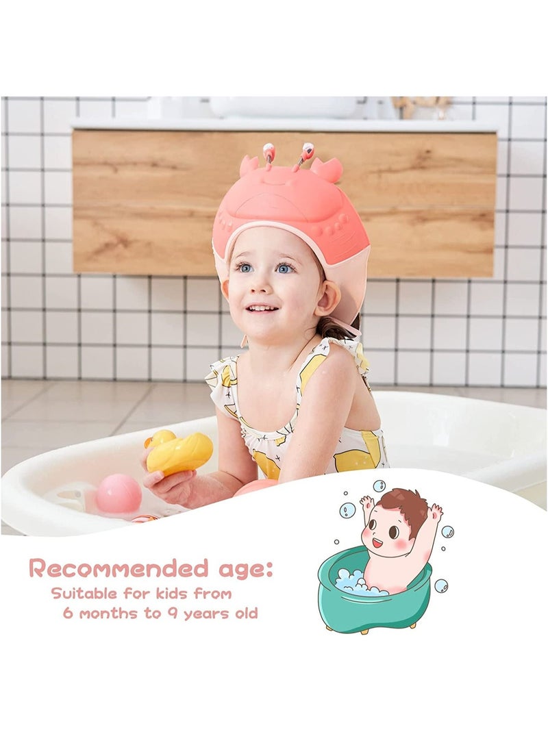Toddler Shower Cap Baby Shower Cap Bathing Hat, Adjustable Silicone Shower Cap, Waterproof Bathing Eye, and Ear Protection Bath, for Children Infants, Toddlers, Children