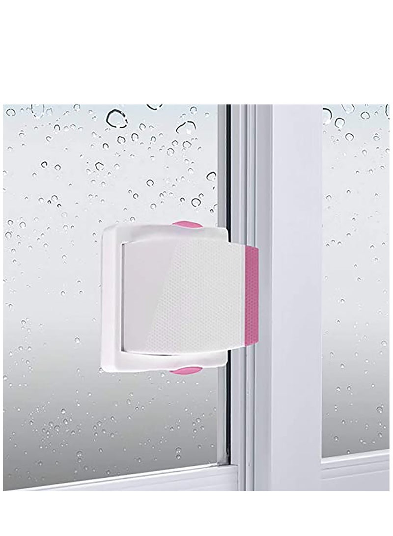 Sliding Glass Door Child Lock, 2 Pack Child Safety Lock Lock Childproofing Door Knob Lock Easy to Install and Use 3M VHB Adhesive no Tools Need or Drill Easy to Remove for Sliding Window Pink