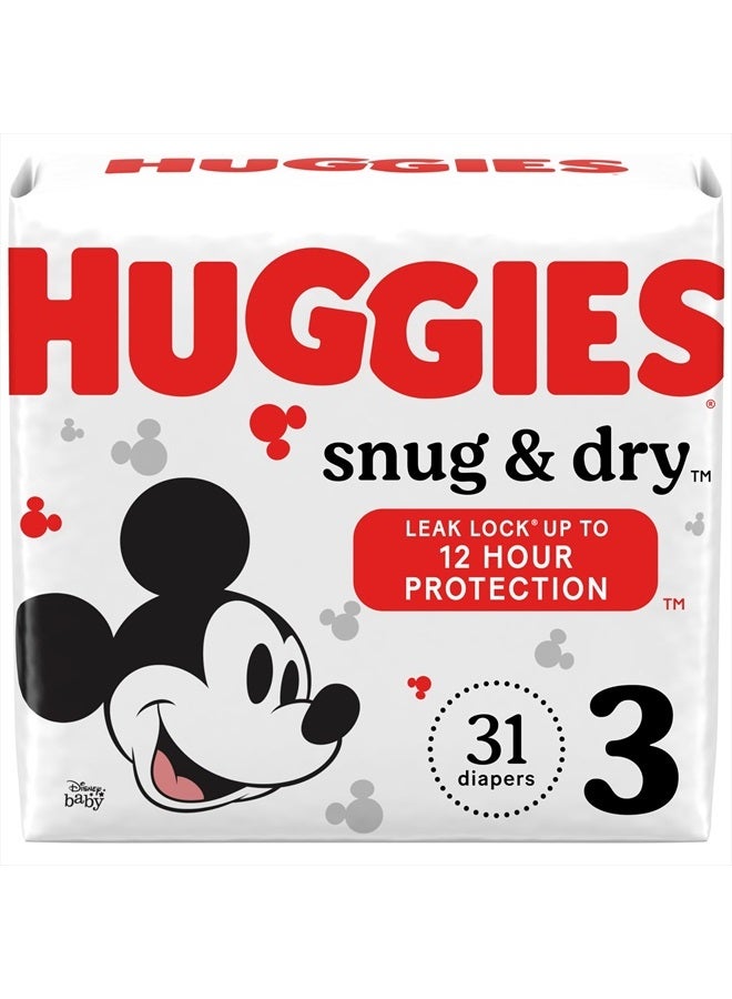 Huggies Size 3 Diapers, Snug & Dry Baby Diapers, Size 3 (16-28 lbs), 31 Count