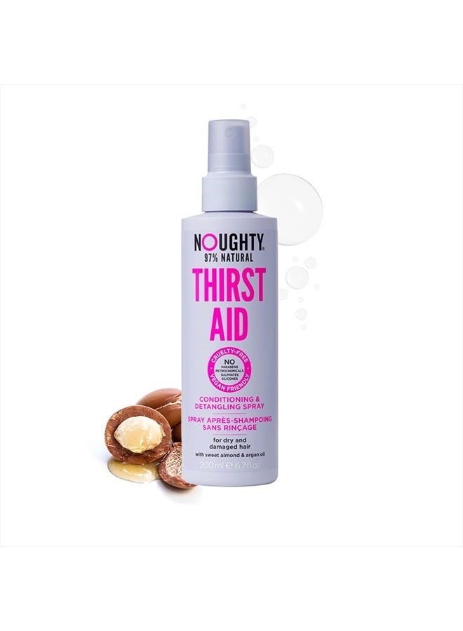 97% Natural Thirst Aid Conditioning and Detangling Spray, Leave In Hair Detangler Treatment for Dry and Damaged Hair, with Sweet Almond Oil, Sulphate Free Vegan Haircare 200ml
