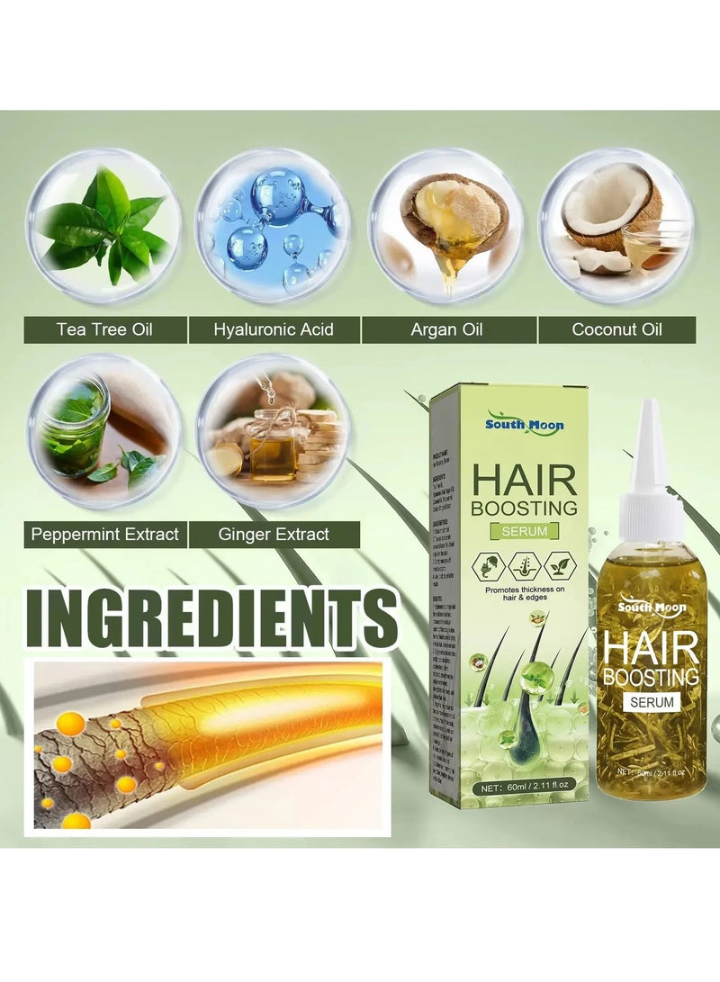 Hair Growth Essential Oil. Natural Hair Thickening Oil, Nourishing And Strengthening Hair Growth Essence, Safe Simple And Effective Hair Treatment Oil For Repairing Baldness And Hair Loss