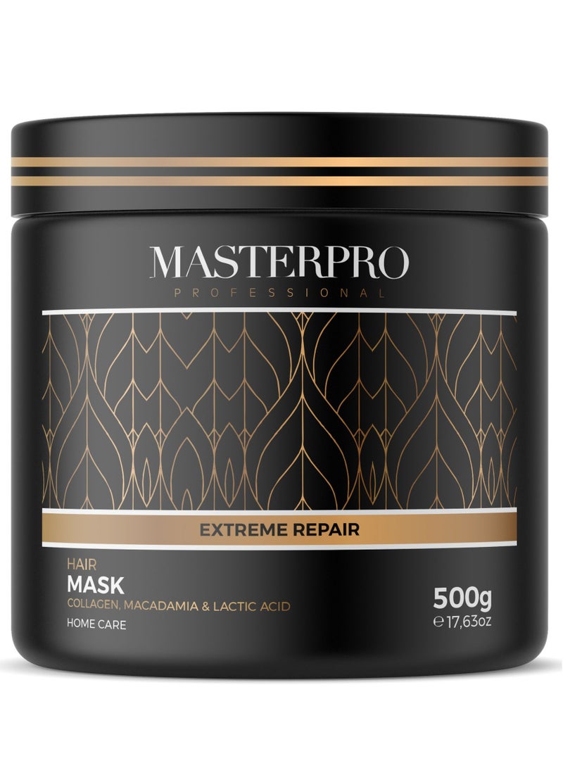 Masterpro Professional- Protein Hair Mask- Deep Conditioning-with Collagen,Macadamia Oil & Lactic Acid- Repair for All Hair Types -Sulfate Free-500g