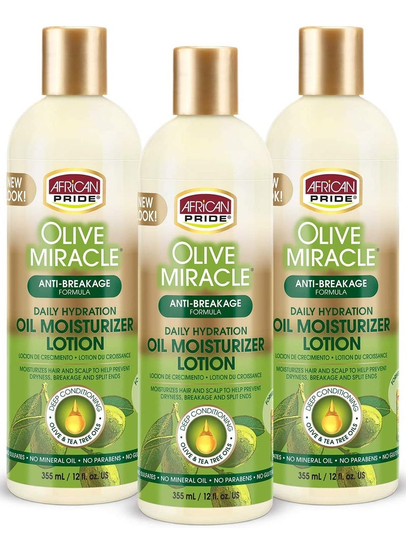 Pack of 3 Olive Miracle Hair Moisturizer Lotion 355 ML