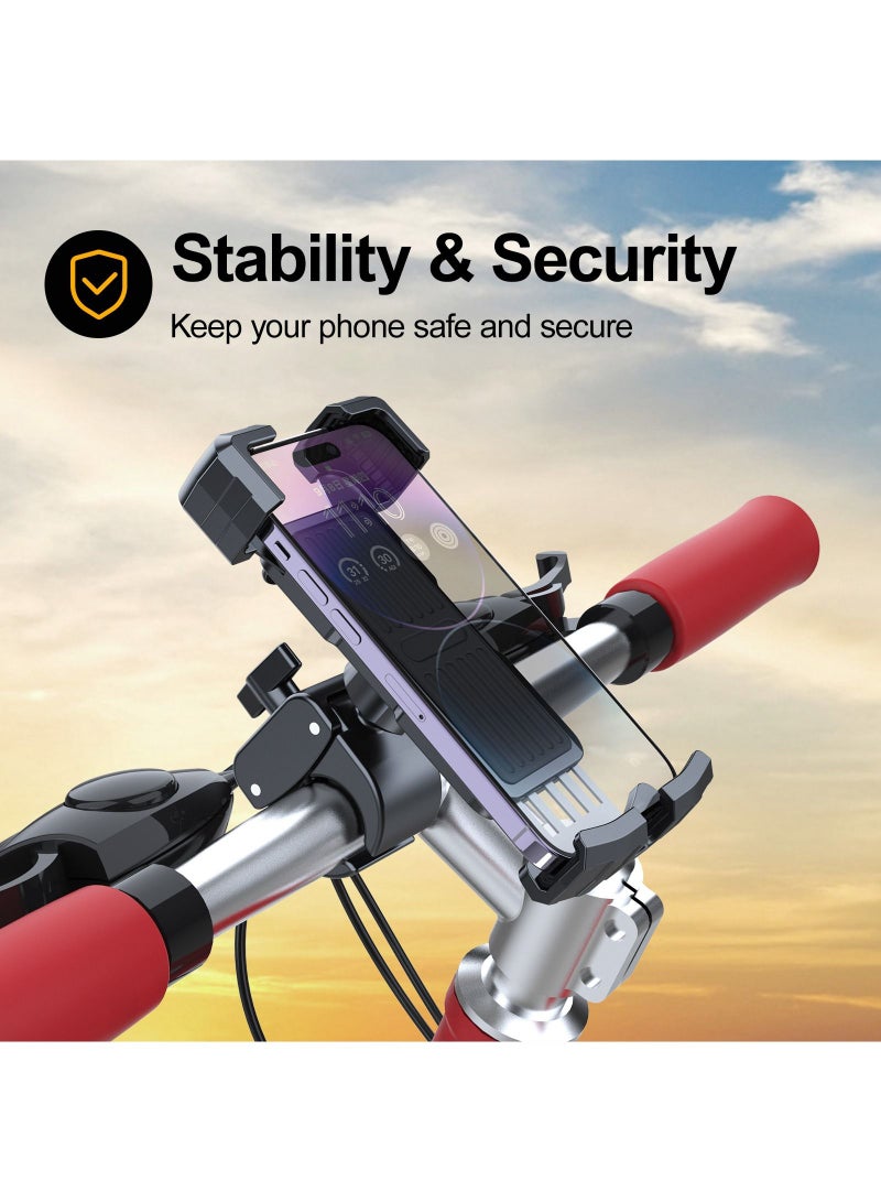 Phone Holder for Bike and Motorcycle Phone Mount Bicycle Cell Phone Mount Clamp for Handlebar