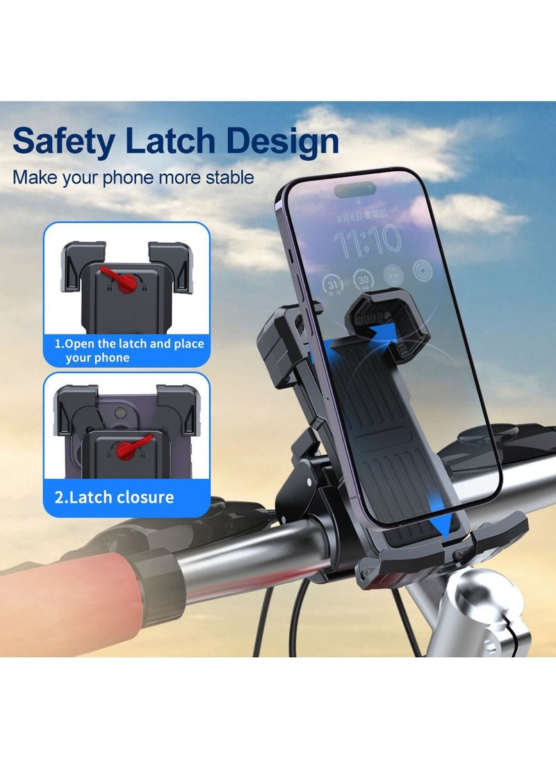 Phone Holder for Bike and Motorcycle Phone Mount Bicycle Cell Phone Mount Clamp for Handlebar