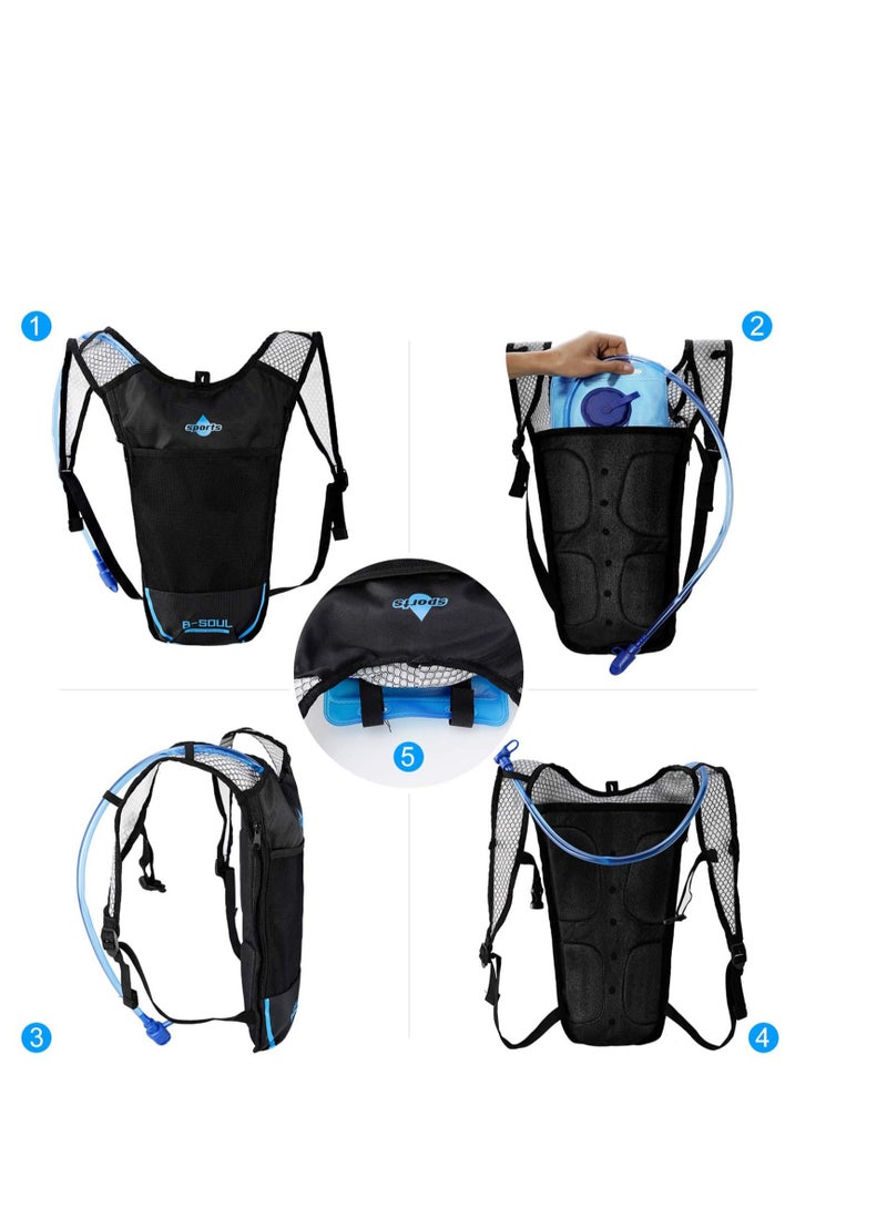 Hydration Backpack Cycling Pack with Water Bladder PBA Free Reservoir for Running Biking Hiking Climbing Skiing Hunting Pouch