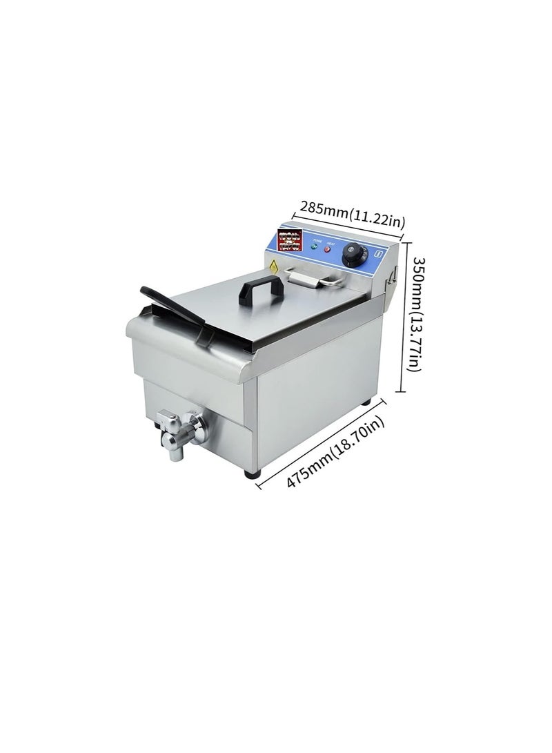 Commercial Big Size 16 Ltr Deep Fryer Machine Heavy Duty with Drain Tap