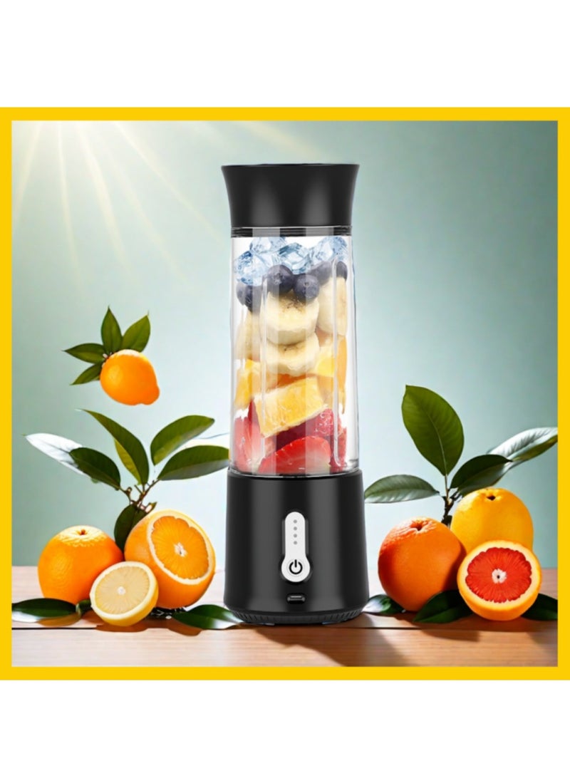 500ML Personal Blender Wireless Portable Smoothie Blender, 4000mAh Rechargeable Juice Maker with Strap & Cleaning Brush, 30s High-Speed Sports Juicer Tritan Baby Food Machine for Home Office Gym