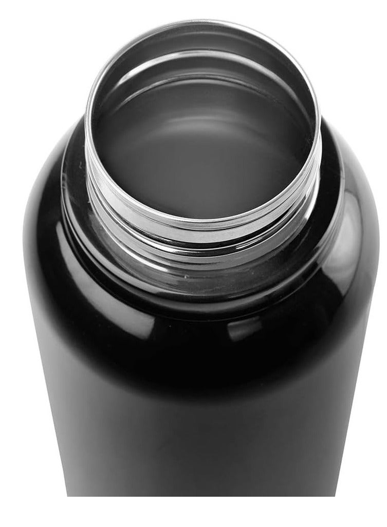 Puro Steel-X Benz 900 | Leak Proof| Wide Mouth & Easy to Open | Insulated Inner Steel Outer Plastic Water Bottle | 730 | Black