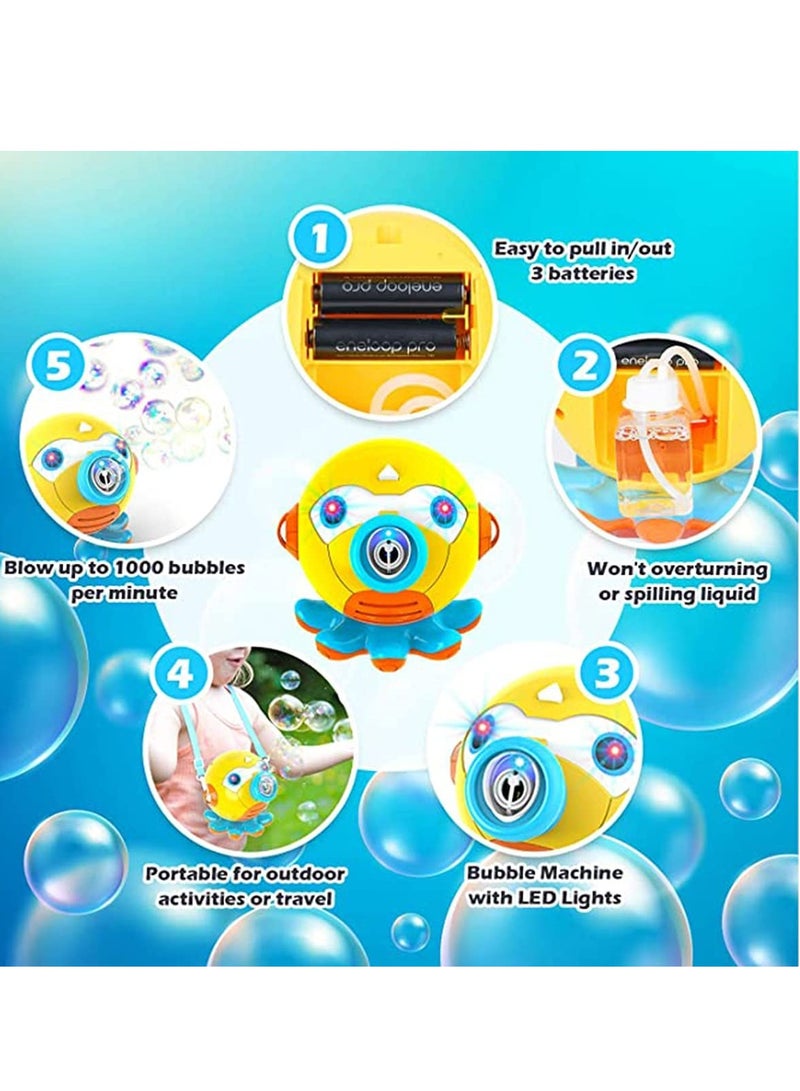 KASTWAVE Bubble Machine, Bubble Blower for Toddlers Octopus Auto Bubble Maker with Light for Kids Automatic Outdoor Indoor Bubble Maker Toy