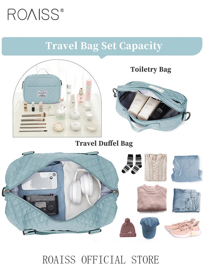 Large Capacity Duffle Bag and a Small Zipper Pouch Bag Combination Set Unisex Multi-Functional Waterproof Shoulder Crossbody Bags Sets for Travel Business Trip or Gym Suitable for both Women and Men