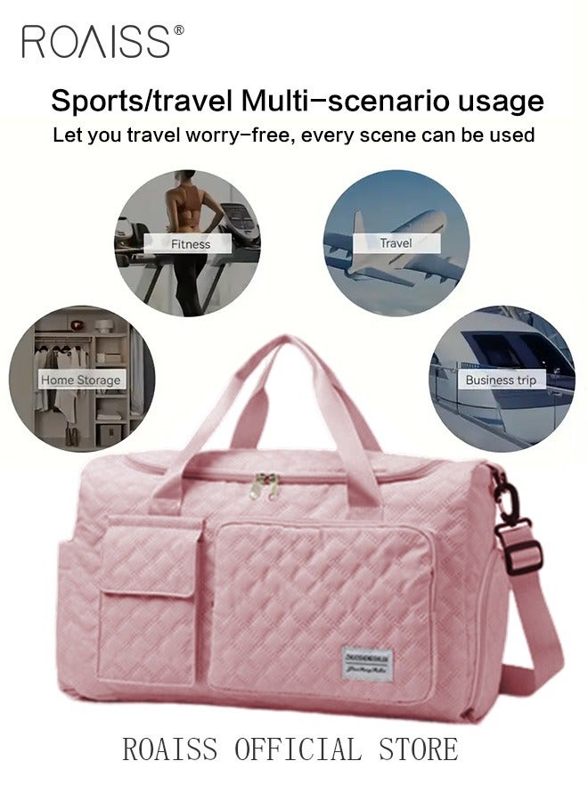 Large Capacity Duffle Bag and a Small Zipper Pouch Bag Combination Set Unisex Multi Functional Waterproof Shoulder Crossbody Bags Sets for Travel Business Trip or Gym Suitable for both Women and Men