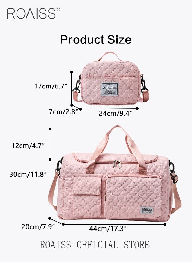 Large Capacity Duffle Bag and a Small Zipper Pouch Bag Combination Set Unisex Multi Functional Waterproof Shoulder Crossbody Bags Sets for Travel Business Trip or Gym Suitable for both Women and Men