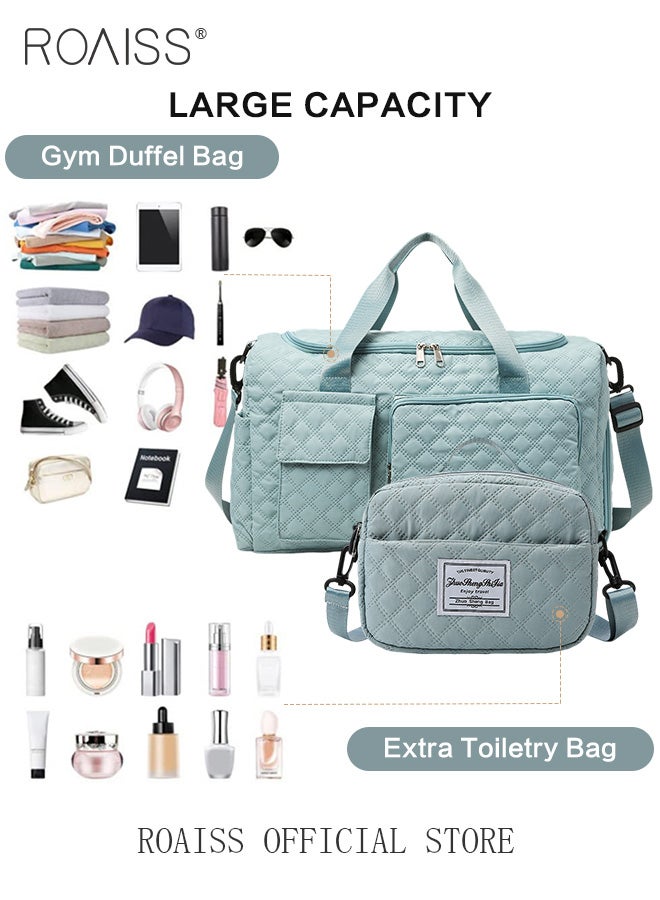 Large Capacity Duffle Bag and a Small Zipper Pouch Bag Combination Set Unisex Multi Functional Waterproof Shoulder Crossbody Bags Sets for Travel Business Trip or Gym Suitable for both Women and Men