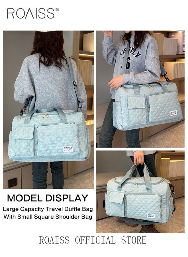 Large Capacity Duffle Bag and a Small Zipper Pouch Bag Combination Set Unisex Multi Functional Waterproof Shoulder Crossbody Bags Sets for Travel Business Trip or Gym Suitable for both Women and Men