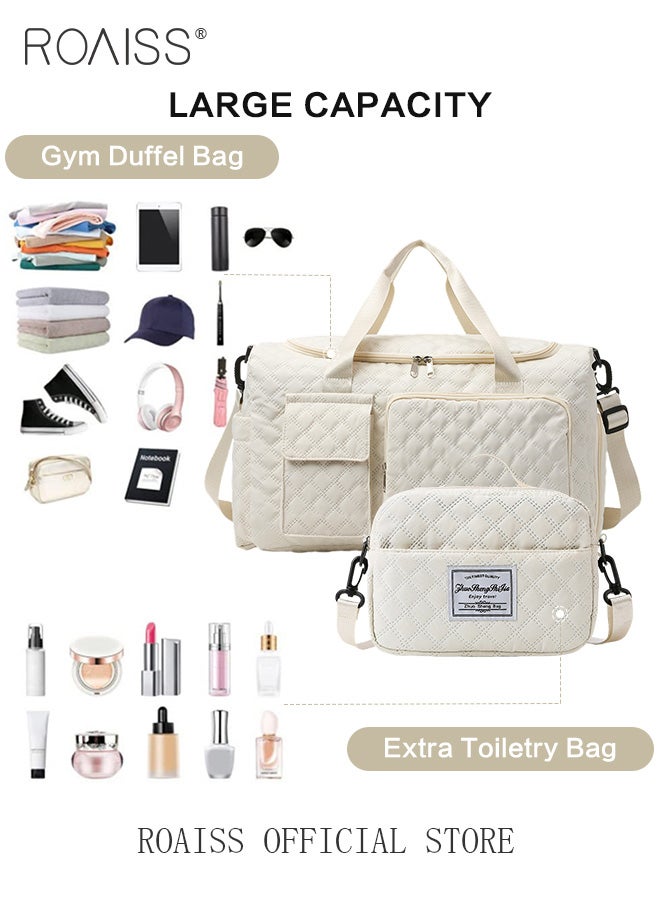 Large Capacity Duffle Bag and a Small Zipper Pouch Bag Combination Set Unisex Multi Functional Waterproof Shoulder Crossbody Bags Sets for Travel Business Trip or Gym Suitable for both Women and Men