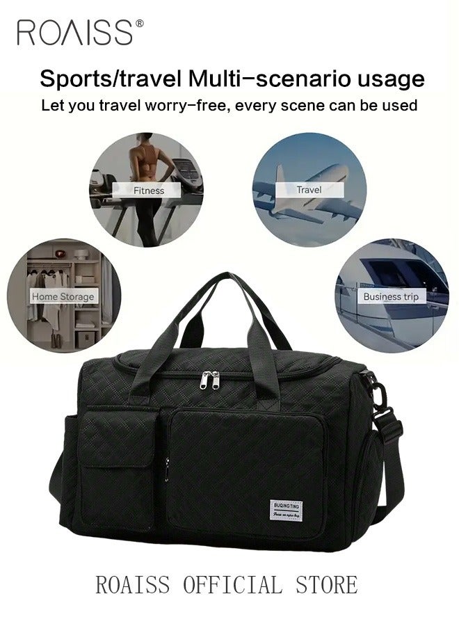 Large Capacity Duffle Bag and a Small Zipper Pouch Bag Combination Set Unisex Multi Functional Waterproof Shoulder Crossbody Bags Sets for Travel Business Trip or Gym Suitable for both Women and Men