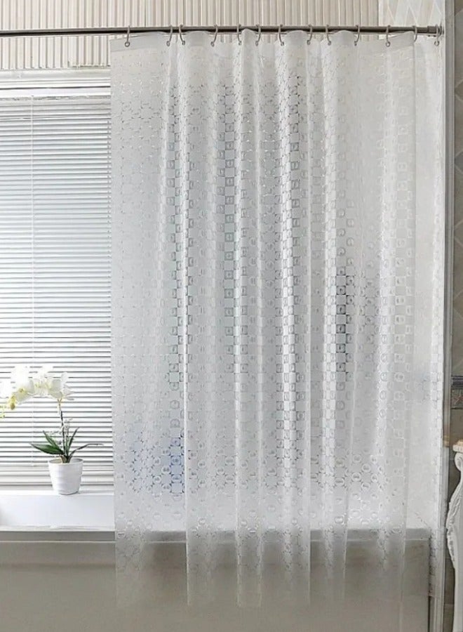 PVC Shower Curtain Single Curtain White 200x180 centimeter