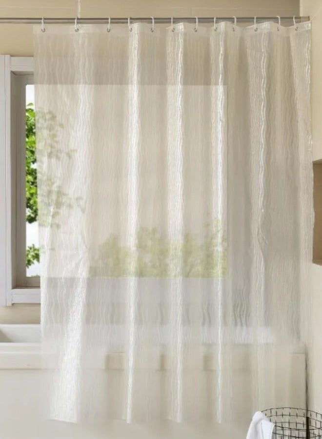 PVC Shower Curtain Single Curtain White 180x180 centimeter