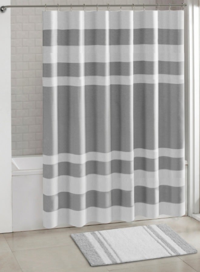 180*180CM Shower Curtain for Bathroom with Hooks