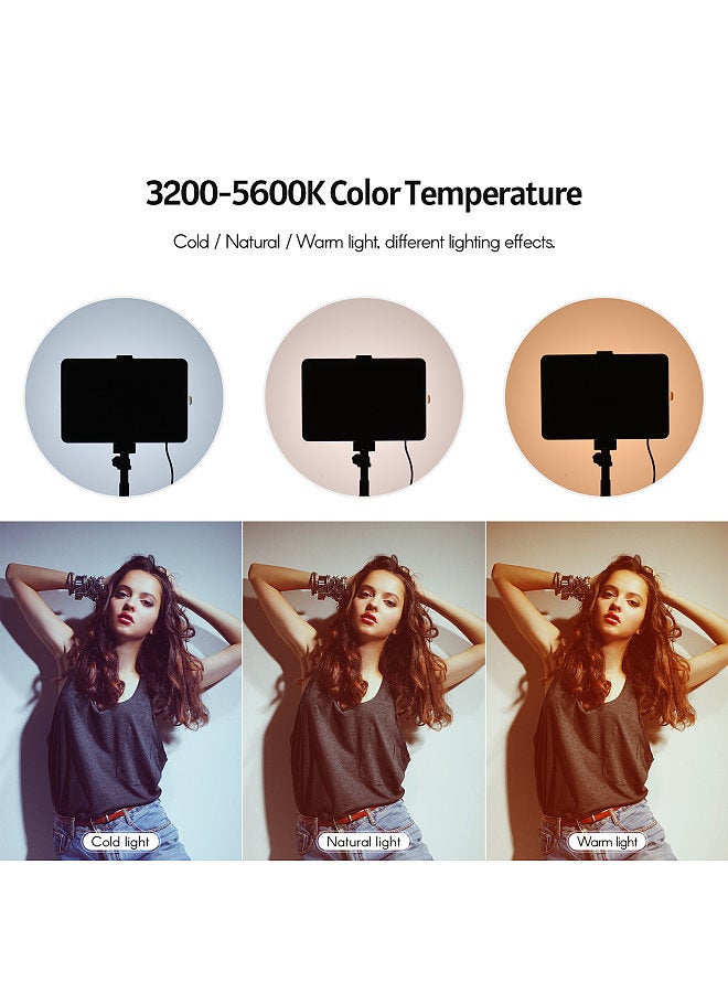 Portable RGB Video Light Kit with 2 * LED Video Light 7 Colors Lighting 3200K-5600K 10 Levels Brightness USB Powered + 2 * Extendable Tripod Max.148cm/58in Height