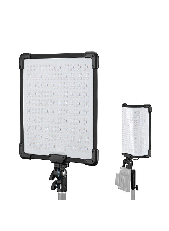 FH50R Flexible LED Light 62W RGB Photography Light 2500K-10000K CRI≥96 with 14 Lighting Effects Support BT Connection App Control DC/NP-F/V-mount Battery Power Supply with Stand Adapter