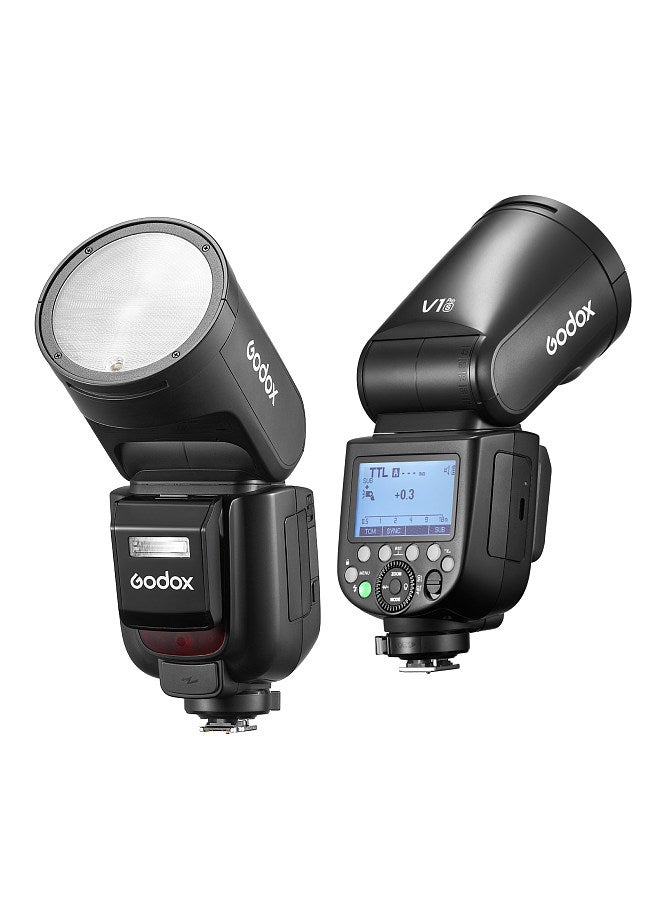 V1 PRO S 2.4G Wireless Camera Flash 1/8000s HSS 1.3s Recycle Time with M/TTL Flash Mode 10 Levels Adjustable Brightness Support Type-c Powered with Power Supply Port & Detachable Sub Flash Speedlite