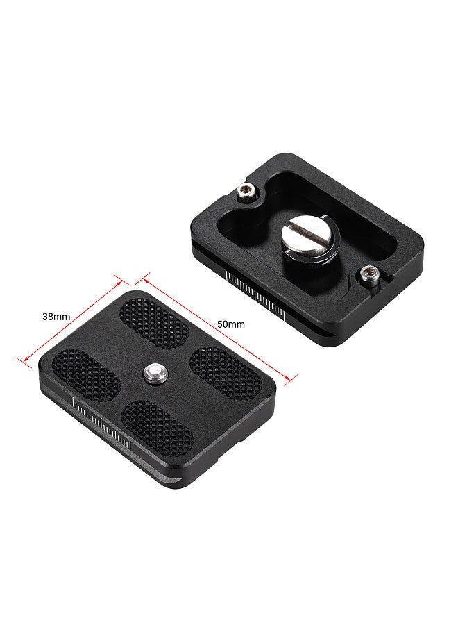 QRC-01 Quick Release Plate QR Plate Aluminum Alloy with 1/4 Inch & 3/8 Inch Screws Compatibel with Manfrotto 501HDV/701HDV/503HDV/577/519/561/Q5