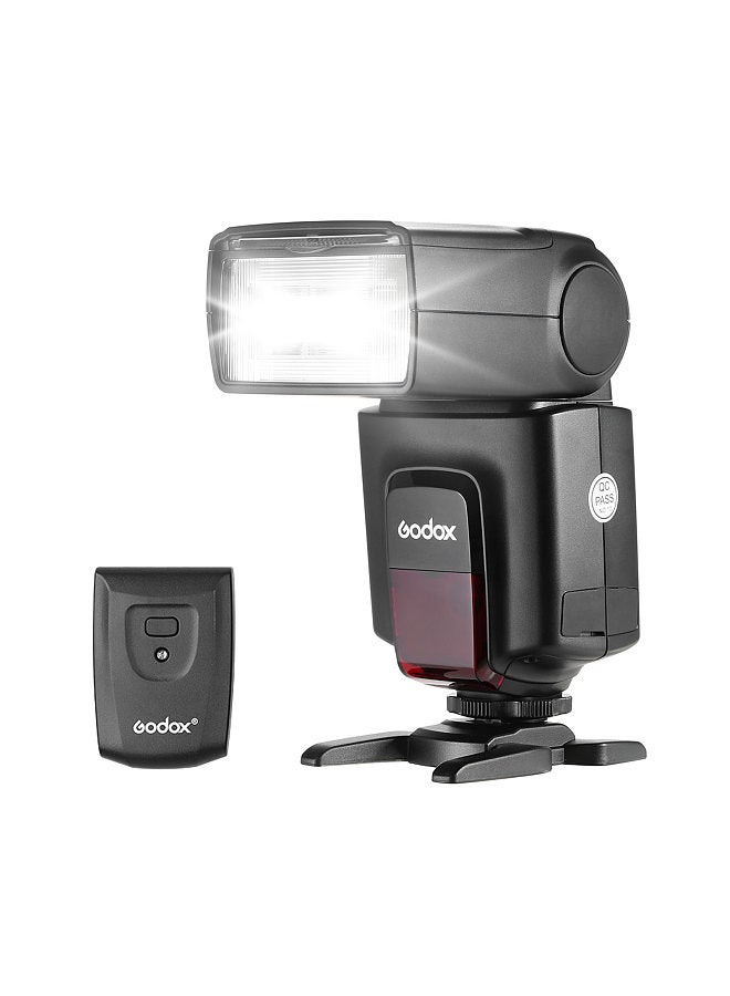 TT520ⅡUniversal On-Camera Flash Electronic Speedlite + AT-16 2.4G Wireless Trigger Transmitter Guide Number 33 S1 S2 Modes Replacement for Canon Nikon Pentax