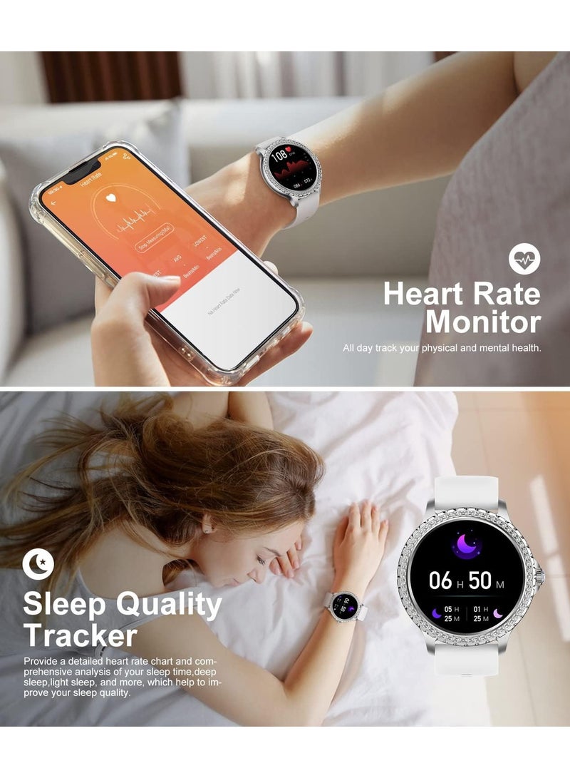 Smart Watch for Women(Answer/Make Call), 200+Watch Faces Fitness Tracker Waterproof Smartwatch for Android iPhone Compatible,Smartwatch Blood Pressure Heart Rate Sleep Monitor