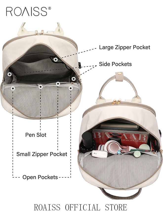 Unisex Multifunctional Backpack with Comfortable Back Padding Large Capacity Multiple Compartments Scientific Partitioning Ideal for Short Trips with Trolley Case Fixing Strap and USB Charging