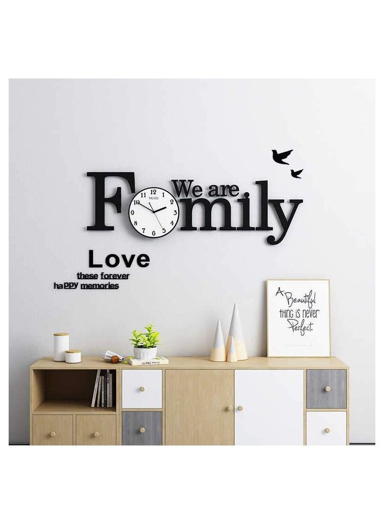 We are Family Acrylic Wall Clock