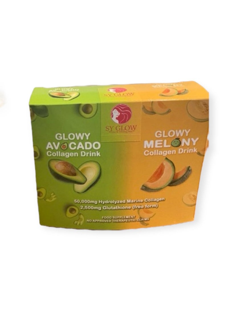 Glowy Avocado collagen Drink Plus Glowy Melony collagen drink
