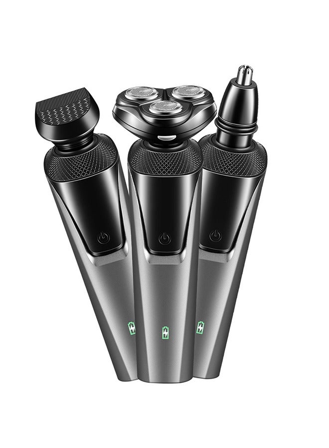 3-in-1 Trimmer, Professional Electric Rechargeable Head Replaceable Head Reciprocating Shaver Hair Trimmer Nose Hair Trimmer Grooming Kit