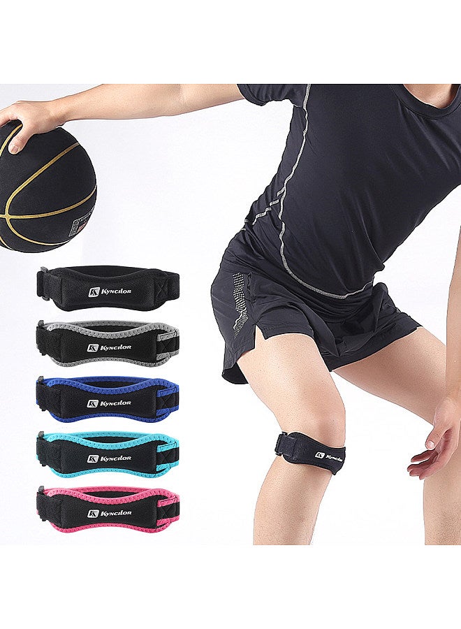 1pc Patella Protective Support Strap Knee Shock Absorption Adjustable Belt Breathable Pressured Protector for Men Women Sports