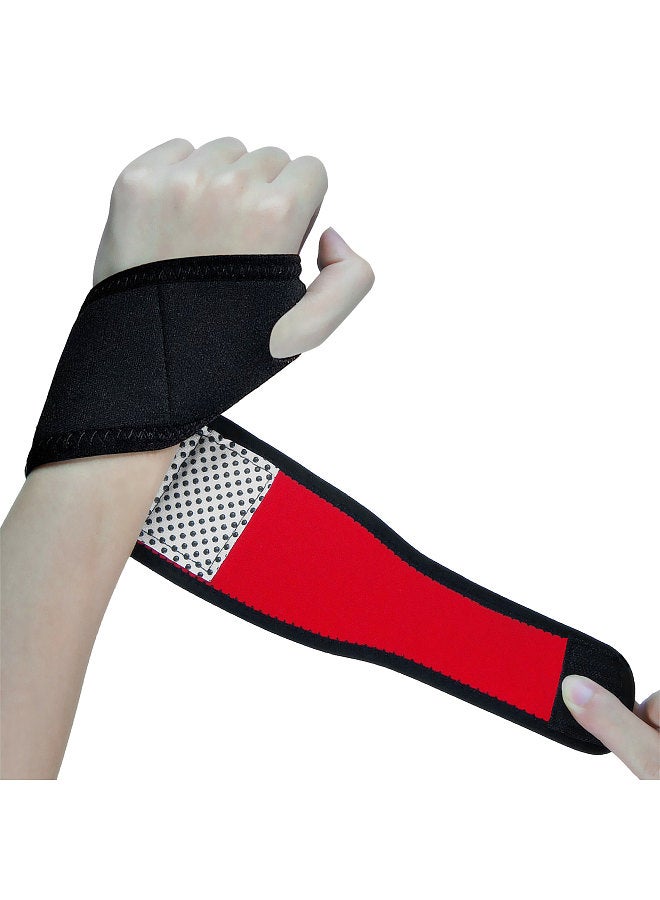 1 pc Wrist Support Brace Heating Wrist Stabilizer Adjustable Wrist Bandages Protector Left and Right Hand Wrist Wraps for Fitness Office Pain Relief