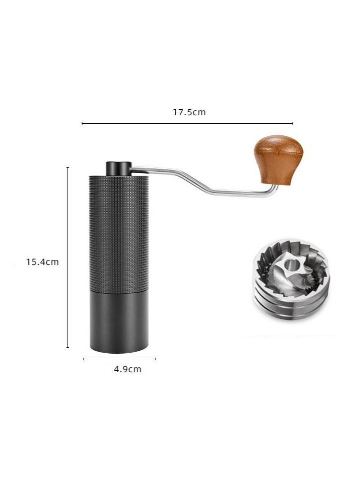 Manual Coffee Grinder, Stainless Steel Conical Burr Mill, Finer to Coarser Adjustable Setting, Portable for Office, Home Outdoor
