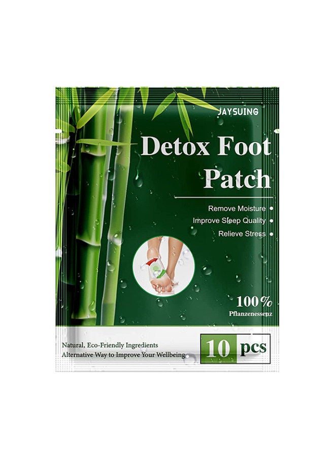 JAYSUING 10Pcs Detox Foot Patches Remove Moisture Improve Sleep Quality Relieve Stress Purify Body Remove Toxins