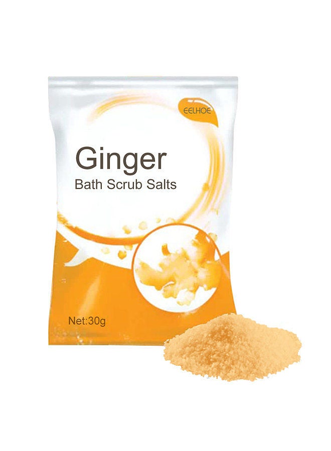 EELHOE 30g Ginger Bath Scrub Salts Improves Lymphatic Swelling Dissipate Moisture Smooth Clean