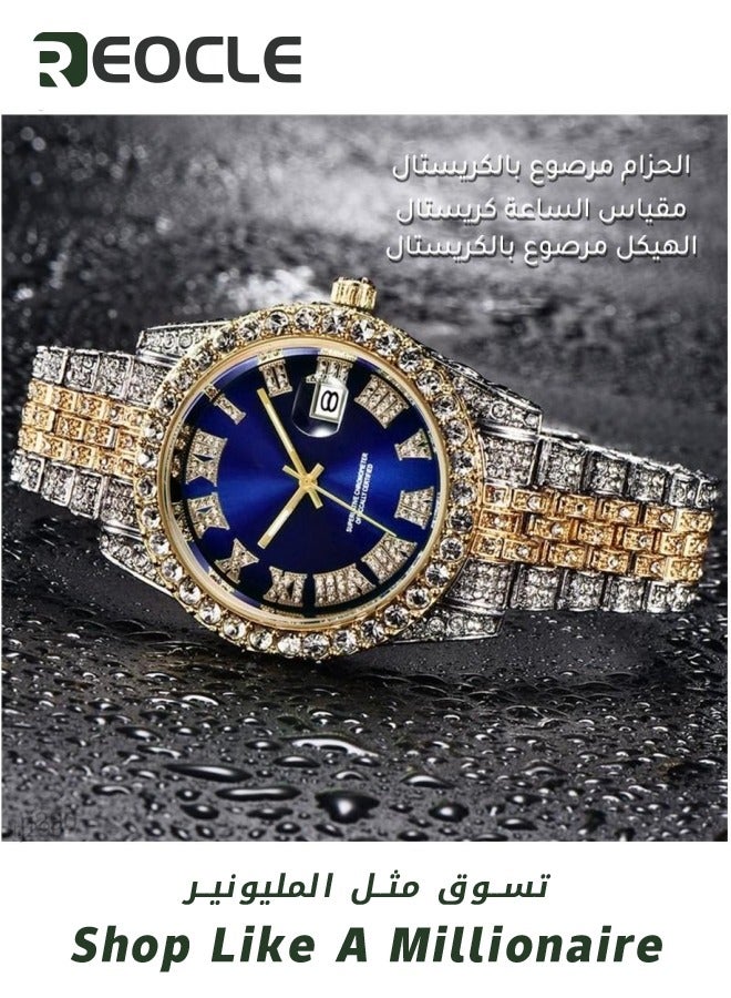 New Women's Watch Full Diamond Roman Scale Calendar Fashionable Women's Watch Quartz Watch