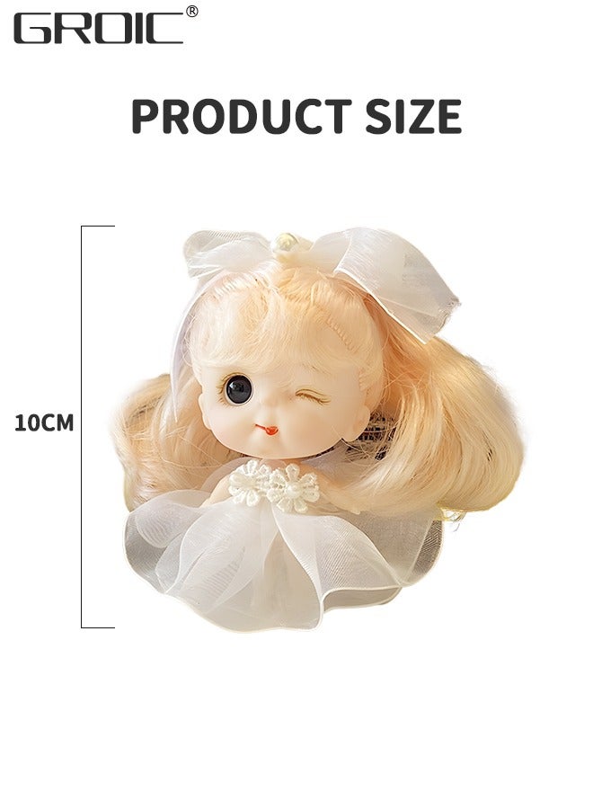 2 Pcs 3.93 Inch Little Dolls BJD Doll 7 Ball Jointed Doll DIY Toys with Clothes Outfit Shoes Hair Makeup, Little Dolls Set with Mini Lolita Princess Dolls for Girls Compatible with Doll Houses