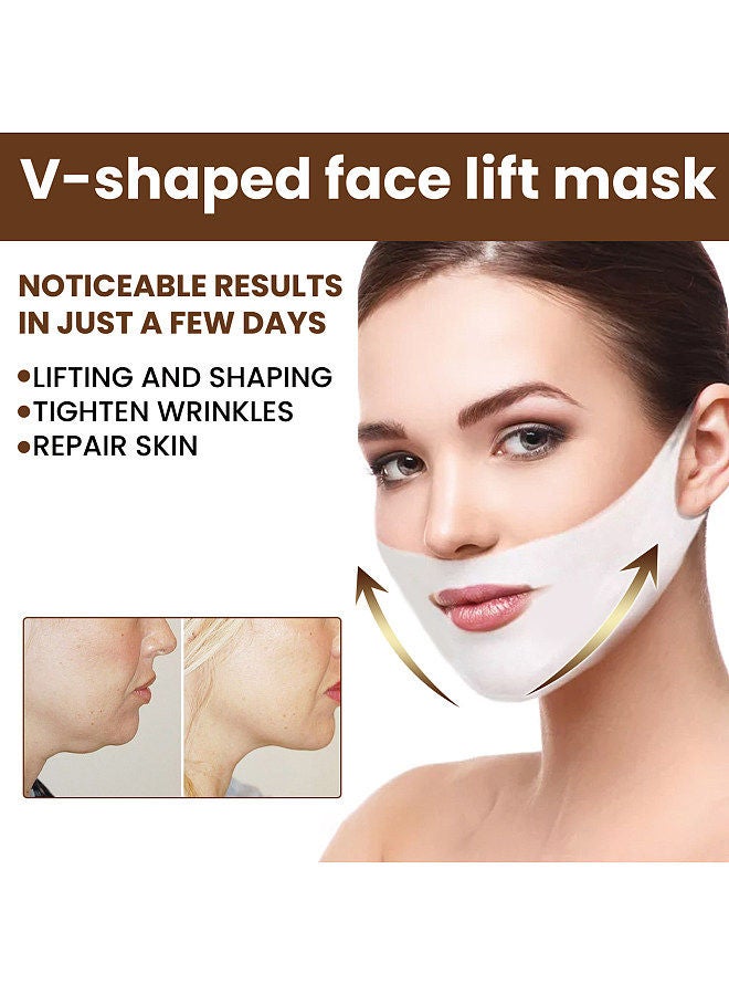 EELHOE 1 Pack Instant Face Lifting V-line Lifting Mask Skin-friendly Anti-slip Firm Skin Reshape Face Tighten Wrinkles