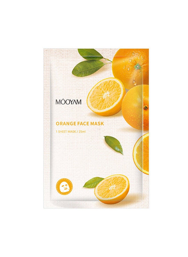 MOOYAM Orange Facial Mask Sheet Moisturizing Hydrating Face Mask Soothing Firming Facial Mask, 1pcs